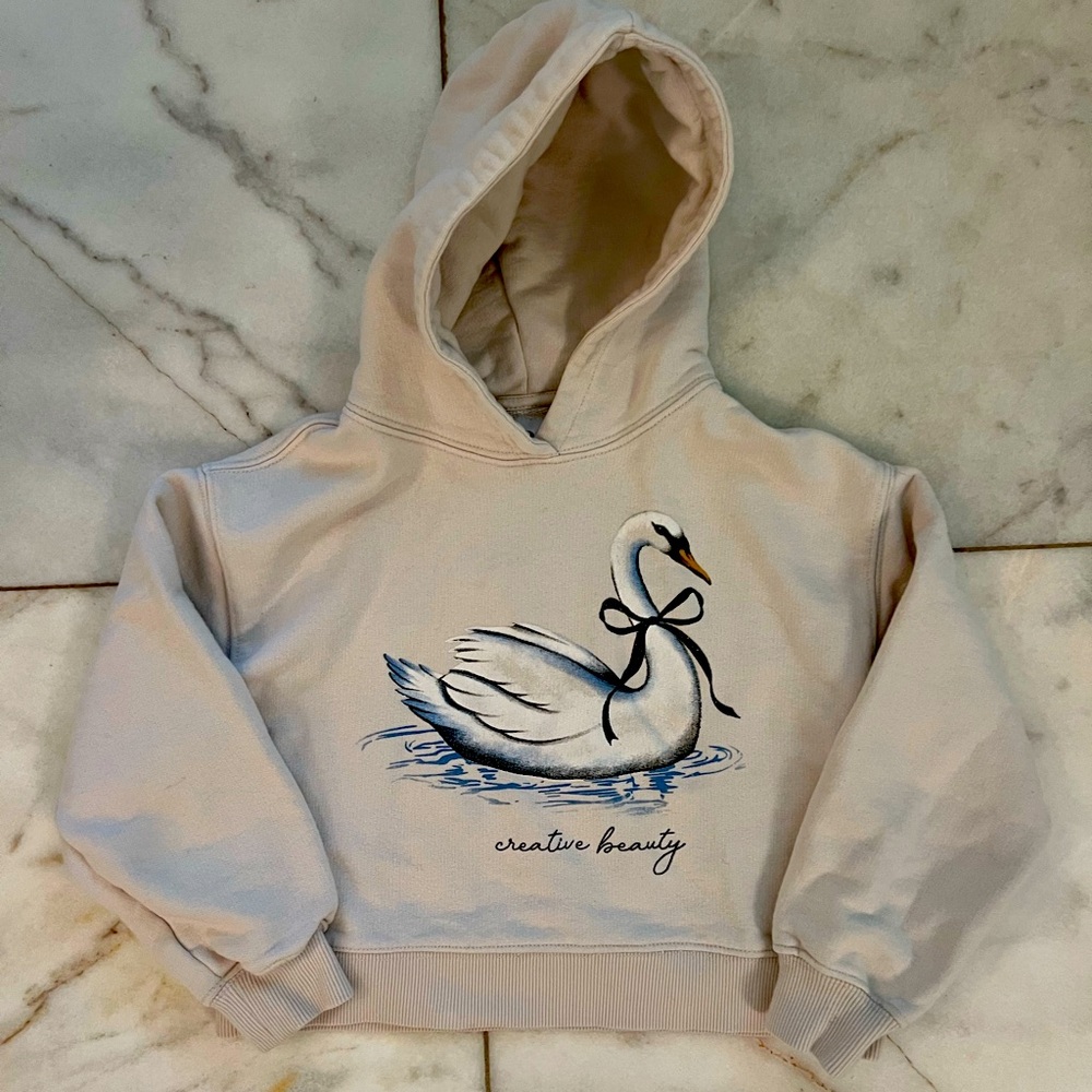 Zara girls swan hoodie